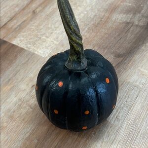 Source Unknown Black and Orange Polka Dot Pumpkin Decor